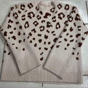 Nine West Cream and Brown Leopard Sweater